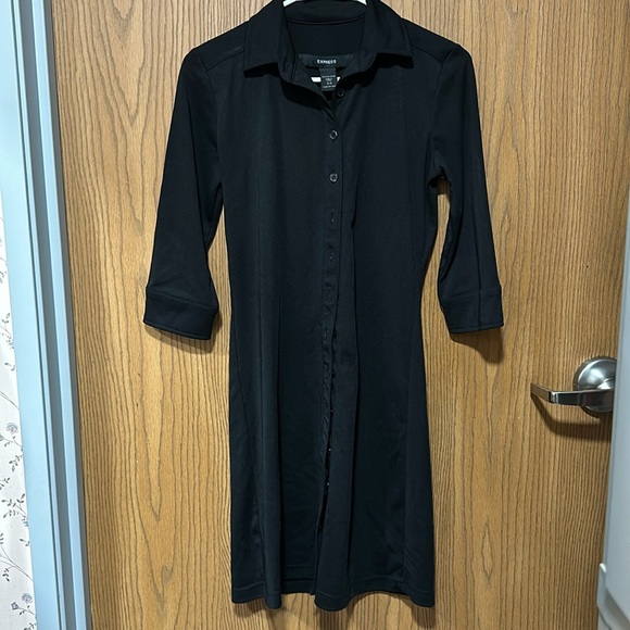 Straight midi, 3/4 sleeve, button up dress - Picture 1 of 4